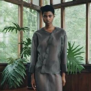 Zara collection organza shirt elegant NWT